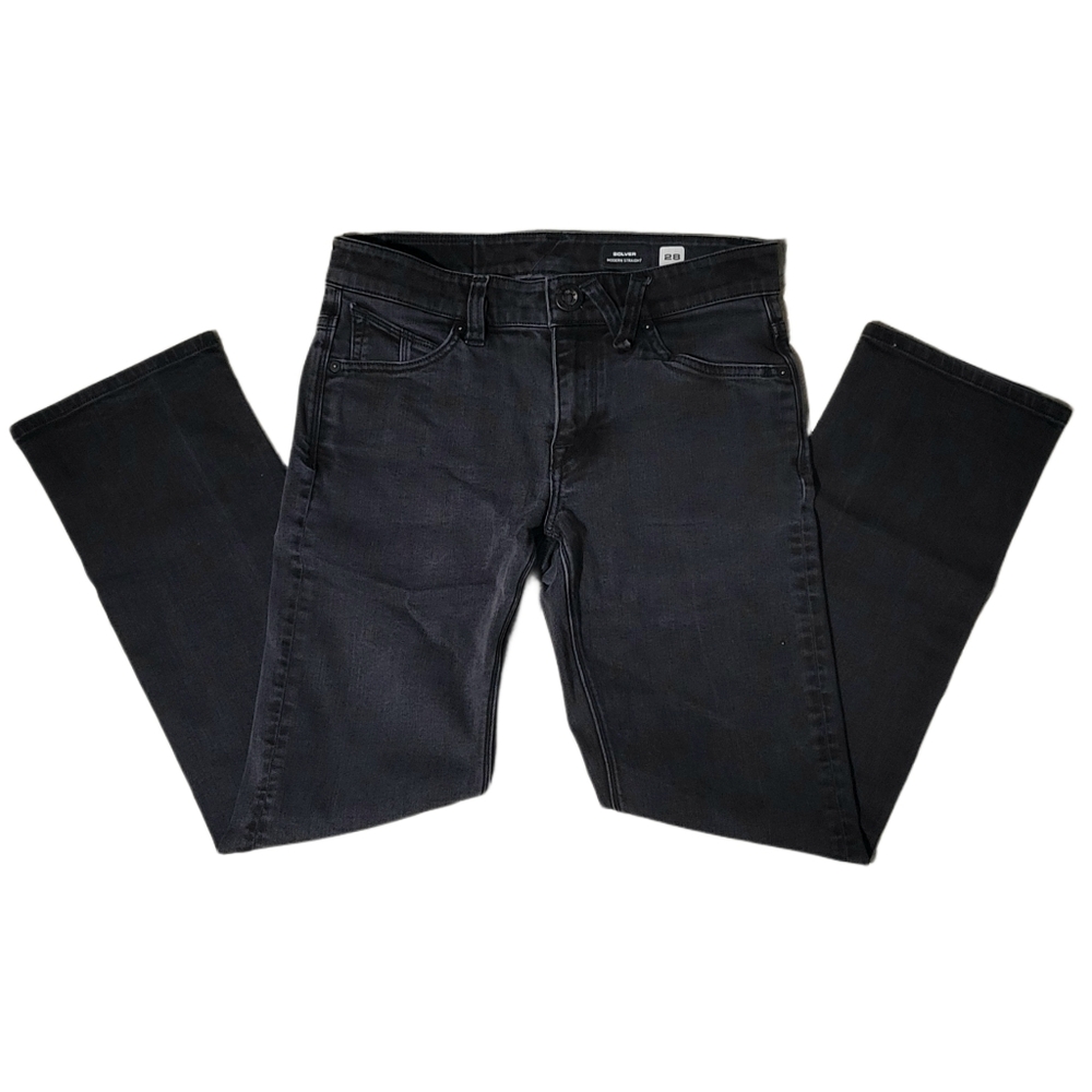 Volcom Straight Leg Black Denim Jeans Size 28